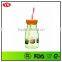 360ml bpa free soy milk plastic bottle with cap and straw