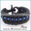 Black Survival Metal Alloy Buckle Paracord Bracelet With Logo