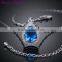 New Sapphire Blue Crystal Platinum Plated Pendant Necklace Collar Choker Necklace Women Fashion Necklaces for Women 2014