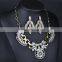 fashion crystal alloy necklace earring set jewelry