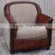 Aged Leather Suede Brown Vintage Sofa , Industrial Furniture Leather Sofa