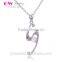 Fashion Simple S Shape Solid 925 sterling Silver Letter Bead Necklaces Pendant