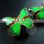 16mm*14mm gold plated alloy green enameled butterfly DIY metal beads jewelry supplies 3000041