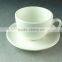 Cheap white ceramic coffee cup with saucer set in stock for wholesale