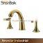 Star.aok Elegant And Fashion Widespread 3 Holes Bathroom Sink Faucet
