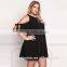 2017 hot sale high quality strapless black dress for fat women