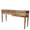 Furniture Console Table Art Deco Style Teak Wood White Wash Color