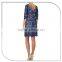 Five Quarter Blue Sleeve Lace Crochet Hem Dress lace material