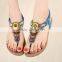 HFR-T0023 Beaded Fashion Flat Summer Sandals 2017 for Women Cheap Wholesale Sandals
