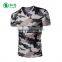 High Quality Summer Casual Clothes V-Neck Short Sleeve Camo Print T-Shirt for Men