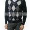 Intarsia Knitting Cashmere Sweater Design for Man