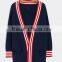 2017 wholesael latest design custom logo long school cardigan with lowest price
