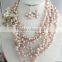Amazzing desian!!! Your beautiful big freshwater light pink pearl beads necklace earrings