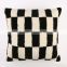 YRFUR YR040 Hot Sale Black and White Shearling sheepskin Patchwork Cushion/ Cheap Pillow Cover