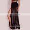 Side High Slip Black Latest Long Skirt Design Chiffon Maxi Skirt