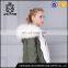 Real raccoon fur winter coat with detachable lining and hood