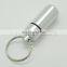 Mini Waterproof Aluminum Medicine Pill Box Case Bottle Holder Container with Keychain