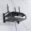 Black aluminum small double deck set top box shelf wall mounted router bracket