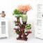 Flower rack solid wood living room indoor balcony simple multi-layer floor type retro European Chinese white wood Chlorophytum bonsai green flesh saving space large flower pot decoration shelf