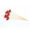 Natural red watermelon shape bead picks bamboo fruit picks for party