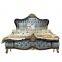 Italy Cow Comfortable Classical Design European Brown Leather Bed Room Furniture King Size Big Headboard Bed Bedroom Set