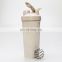 Custom Made Logo Biodegradable Gym Fitness Shaker Bottles Wheat Straw Eco Friendly Protein Shakers With Leakproof Lid