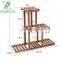Wood Plant Stand Indoor Outdoor 3 Tier Planter Holder Flower Ladder Stair Shelf Garden Balcony Corner Display Storage Rack
