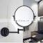 Extendable Wall mounted 5x magnifying mirror Chrome frame Folding round hotel mirror Round bathroom mirror