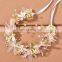 New High Quality Spring Bohemian Pearl Crowns Beach Hawaii Floral Garland Romantic Faux Rose Wedding Wreaths Flower Headband