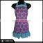 Colorful Circles And Blue Ruffled Chevron Apron