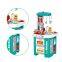 Children's Plastic Kitchen Play Set Sound & Light-Enhanced Toy Table Play House
