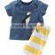 Hot Sale Baby Clothing Carton Cute Boy Summer Outfits Casual Wear Clothes Sets Pure Cotton Shirt+Shorts Clothing Suits Sets