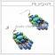 Blue And Yellow Acrylic Stones Crystal Chandelier Earrings