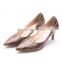 crocodile print sheep leather women shoes ladies elegant footwear pumps shoes medium heel ladies shoes