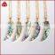 Fashion gold plated elephant tusk abalone shell pendant bead jewelry