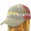 100 cotton washed baseball hat with mesh