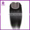 STOCK silky straight natural black color cheap free parting human hair lace closure bleached knots with 4x4inch folded edge