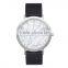 Hot sale luxury charm silver&white woman stainless steel watch original Japan movement genuine leather marble dial watch