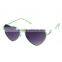 Progressive Dual Colors Rimless Women Metal Heart Shaped Sunglasses
