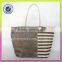 Fashion Stripe Jute And Cotton Material Lady Shopping Handbag