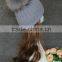 Custom Design Knitted Fashion Cheap Winter Hats Raccoon Fur Ball Hat For Women