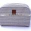 Bigger size fabric cosmetic bag metal openning debossed customed logo