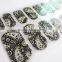 Custom sliver star metallic 2d nail wrap rhinestone nail sticker manufacturer 20 tips/sheet with test EN71-3