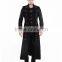 Pentagramme Mens Steampunk Military Trench Coat Long Jacket Black Gothic