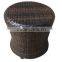 Creative New Design Leisure PE Wicker Furniture 1 table +2 chairs +2 footstool for Garden