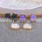 White AB / Purple / Black Druzy Quartz Stone Connector Beads, Rectangle shape Gold plated Crystal Drusy Gem stone Beads