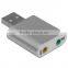 USB to 3.5mm Jack Audio Adapter, USB External Stereo 7.1 Channel Sound Card Adapter w/ 3.5mm Aux Out, Plug and Play for XP/Vista