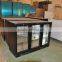 Undercounter black bar fridge with 3 glass door