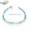 lovely cute blue kids crystal cheap sale natural freshwater real pearl bracelet