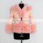 new arrival dyed pink down coat with real fur for women